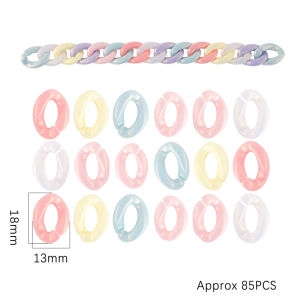 45-135pcs Spring/Summer Bright Macarons Colors Plastic Acrylic Chain Links for Bracelet Necklace Keychain Bag Chain DIY Jewelry Craft Making