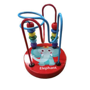 CODMALL Mini Round Beads Game Mainan Kayu Anak Karakter Animal Lucu / Mainan Edukasi Anak Wire Maze game / Mainan Alur Kawat Kecil Motif Hewan Import T034