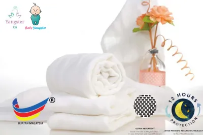 6/10pcs Yangster&Co Gred A Baby Napkin / Kain Lampin Bayi (81cmx79cm) (100% Cotton)(100% white) Premium Muslin swaddle /bedung baby/napkin/blanket