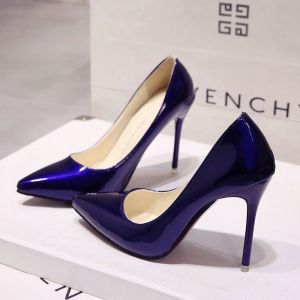 [Free Shipping] Ultra-High Stiletto High-Heeled Shoes For Women Patent Leather New Spring Model Shiny Pointed Leather Shoes Solid Color Casual Shoes