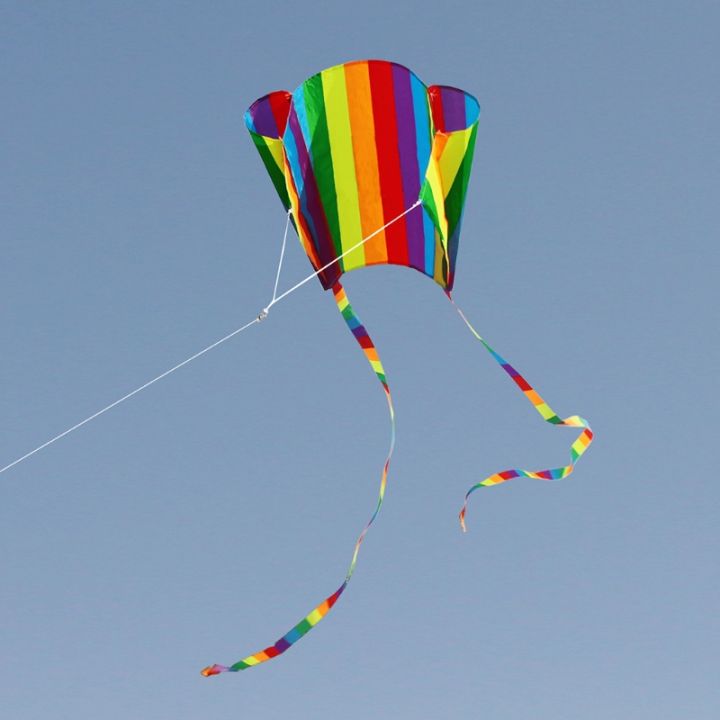 New Rainbow Parafoil Kite With Tails Soft Kite Flying Toys Give