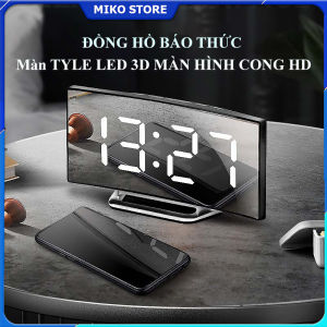Đồng hồ Điện Tử LED 3D 7 Inch Để Bàn Đồng Hồ Báo Thức Làm Qùa Tặng Tính Năng NIGHT và SNOOZE Cao Cấp Màn Hình Cong HD
