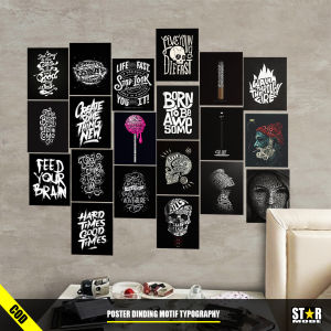 Poster Dinding Kata Kata Keren 50 pcs / Poster Dinding Motif Tipografi / Hiasan Dinding Typography / Pajangan Dinding