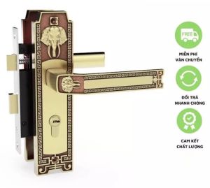 KHÓA TAY GẠT BẰNG ĐỒNG HUY HOÀNG HC5828 Lắp Cửa Thông Phòng Chính Hãng Bảo Hành 3 Năm