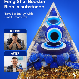 เครื่องประดับพีระมิดตาปีศาจ หินลาพิสลาซูลีธรรมชาติ คริสตัลพลังงานบำบัด ของตกแต่งบ้าน เครื่องประดับผู้พิทักษ์恶魔之眼金字塔