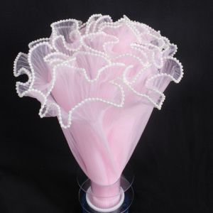 MILDGLOW Wave Yarn Flower Wrapping Cloth Pearl Lace Handmade Bouquet Gift Wrapping Mesh  Florist Flower Bouquet Wrapping For Valentines Day Wedding