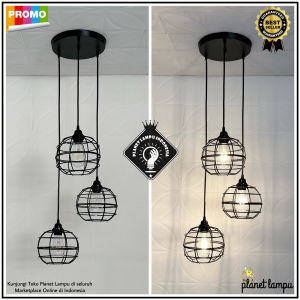 Lampu Gantung Minimalis Untuk Semua Ruangan Bola Besi 3 IN 1