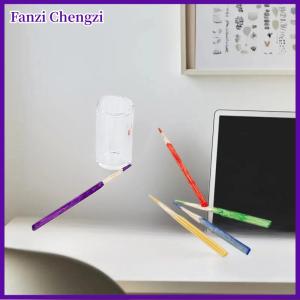 Fanzi 6 cái Nhà búp bê học tập cảnh phụ kiện 1:12 Dollhouse thu nhỏ bút nhỏ giữ cốc với bút chì màu