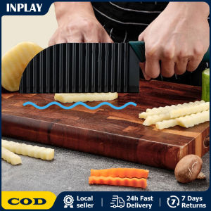 Kitchen Knife Potato Slicer Knife Stainless Steel Vegetable Carrot Cutter French Fries Slicer Crinkle Wavy Blade Knives French Stainless Steel Wave Knife Professional Potato Cutter Corrugated Knife Potato Ripple Knife