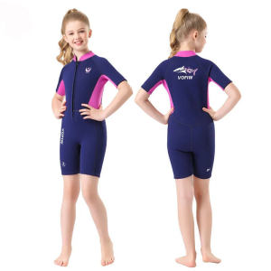 [Qiafa][Toronto2] 3mm Neoprene Wetsuit for Children Short Sleeve Swimming Suit Keep Warm Boys Girls Surfing Diving Snorkel Clothes Swimming  Pool