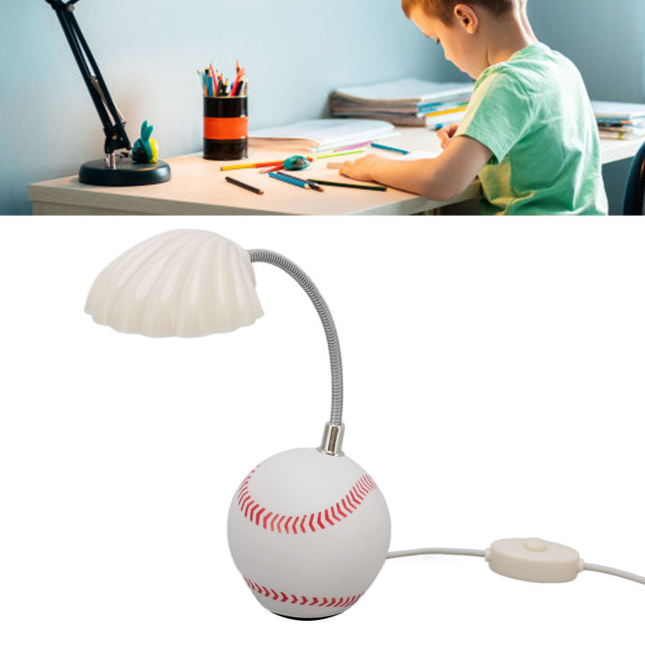 LED Baseball Desk Lamp Seashell Shape Light Head Baseball Base Baseball ...