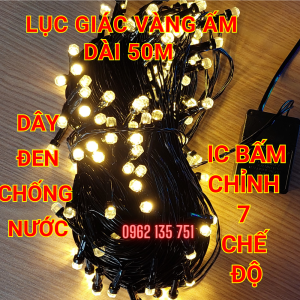 Bộ Đèn LED Chớp Lục Giác Dây dài 40m 180 Bóng Trang trí Noel