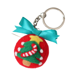 Christmas Themed Wool Felt Keychain Craft Set Felting Supplies Includes Illustrated Instructions For Beginner