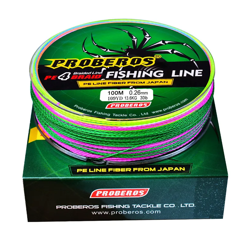 Proberos 4 Strands Colorful 100M PE Braided Fishing Line X4 Big
