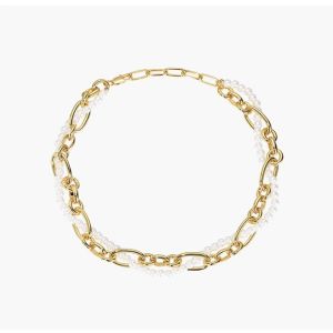 สร้อยคอมุกเทียมแบบใหม่ดีไซน์เก๋มุกสร้อยโซ่สีทอง