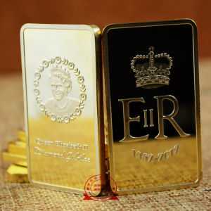 【discount store】United Kingdom Queen Elizabeth II Gold Bar British Diamond Jubilee of Elizabeth II REPLICA