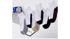 Childrens Ankle Socks 4-6Y Black White Anti-Slip Cotton Socks for Everyday Use