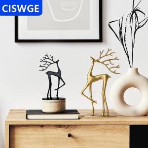 [COD] CISWGE AUTOPARTS Tuần Lộc giáng sinh trang trí nhựa Tuần Lộc bức tượng nhỏ hiện đại tối giản Xmas điêu khắc thanh lịch trong nhà kỳ nghỉ trang trí