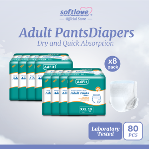 Adfit I Adult Diaper I PANTS I 8 Packs Combo
