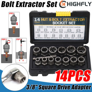 14Pcs/Set Broken Nut Bolt Extractor Socket Head To Take Hexagonal Screw Tool Screws Remover Threairuding Tool Kit Black Nuts Set