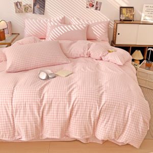 Alls Wonderland 1pc Plaid Duvet Cover Washed Cotton Quilt Cover Only Small Grid Soft Skin-friendly Single/Queen/King Size Comforter Cover