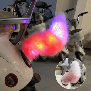 DSFDF Colorful Lights LED Electric Car Tail Motorized Wagging Moving Collision Protection Electric Tail Device Novelty Rear End Ornament Rechargeable Swinging Tail Accessory Electric Bicycle