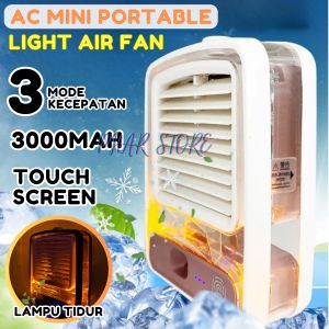 Light Air Fan Kipas Pendingin Udara Protable LED Fan Lampu Hias Tidur Kipas Angin AC Mini Protable  recharging Bateria Litium3000mah | Mini AC Kipas Kabut Portable / Humidifer AC Kipas Angin Mini | PILAR store