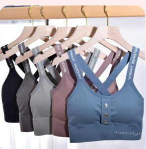 FASHIONJEANS_SHOP สปอร์ตบราสายลายตัวอักษร สายไขว้หลังเก๋ๆR802