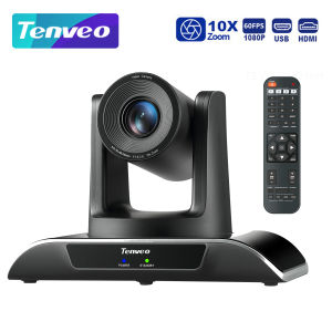 Tenveo VHD12H PTZ Conference Room Camera 10X Optical Zoom USB3.0/HDMI/RS232 Wide Angle FHD 1080P 60FPS for Video Conferencing Business Meeting Live Streaming Church Services Worship Skype Zoom Teams OBS