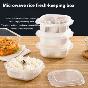 (15*13*5cm) hộp giữ tươi hộp bento hộp đựng trái cây đóng gói hai lớp đơn giản hiện đại hộp bảo quản gạo lò vi sóng có sẵn