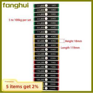 fanghui สติกเกอร์น้ำหนักติดพื้นหลังสีดำสีขาวขนาด4.5กก. ถึง150กก. สำหรับฝึกความแข็งแรงในยิม