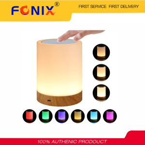 [Ready stock] FONIX Led Light Colorful Creative Wood Grain Rechargeable Night Light Bedside Table Lamp Atmosphere Light Touch Pat Light