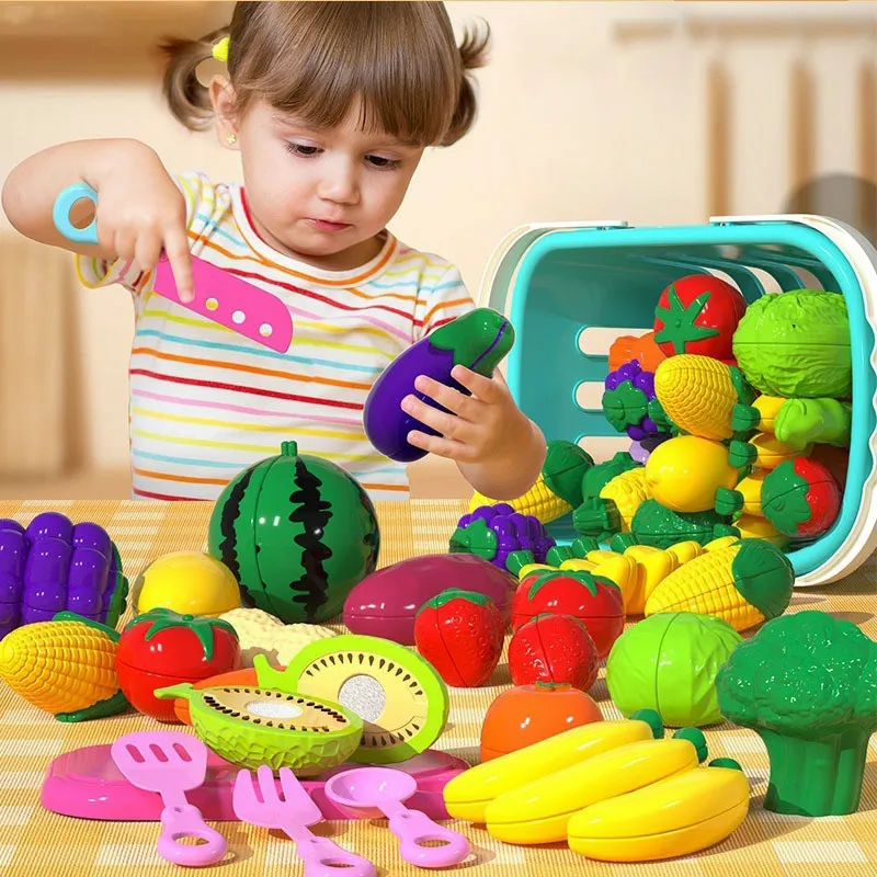 Fruits Vegetables Kitchen Toys Child Games Mini Cutting Toy Set Pretend  Play Children Educational Food Toy