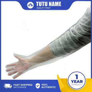 50Pcs/Bag Plastic Disposable Long Arm Gloves 90CM for Farm Animals Veterinary Examination