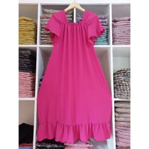 Setelan Wanita Crinkle Premium dengan Blus dan Celana Motif polos