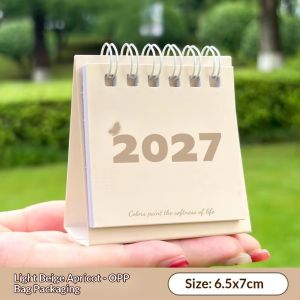 GTRBFDS Paper Mini Desktop Calendar Freestanding Base Twin-Wire Binding Monthly Desk Calendar Gifts Memo Notes Table Calendar Home Office