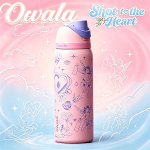 SG Summer Paradise-owala 24oz/32oz FreeSip Stainless-Steel Water Bottle with Locking Push-Button Lid Cup Vacuum