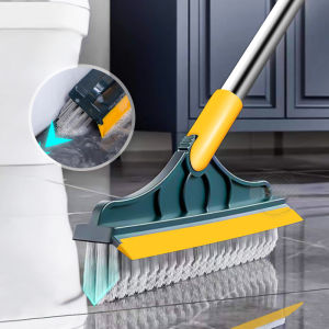 Sikat Kamar Mandi 2in1 - Sapu dan Wiper / Magic Broom Wiper Alat Gosok Pembersih Lantai WC Stainless Steel Praktis Serbaguna