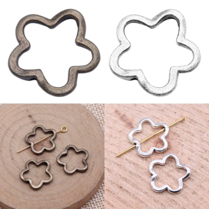 20 cái/bộ 16x16mm hoa tự gấp quyến rũ lỗ nhỏ hoa hạt charm hoa rỗng hạt Charm bộ hạt để làm