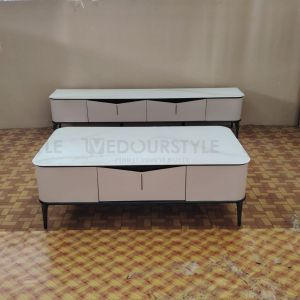 Vedourstyle Premium Living Room Set Tv Cabinet Fully Assembled Coffee Table Almari Tv Meja Kopi Murah