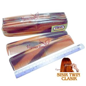 Sisir Rambut Jadul Twin Model Clasik Cokelat Desain Unik Panjang 205cm Lebar 43cm Tinggi 0.7mm