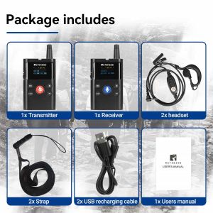 Retekess TT126 Two-Way Tour Guide System Walking Tour Headsets  Assisted Listening System 280m/918ft Noise ReductionTranslation Equipment for Horse Training VIP Reception Court Interpretation