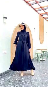 PROMO GAMIS POLOS ITYCREPE PREMIUM TERBARU BISA COD/DRESS KEKINIAN KOREAN STYLE/ MIDI DRESS POLOS / GAMIS POLOS WANITA BUSUI