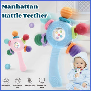 Hamanton Ball Baby Hand Bell Silica Gel Teether Toy Hand Grip Rattle Instruments Puzzle Toys