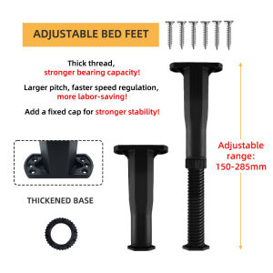 【Free screw】Adjustable Bed Beam Support Foot T-Shaped Retractable Bearing Bracket For Bed Furniture//Reinforced Plastic Furniture Leg Sofa Leg Bed Bottom Load Bear