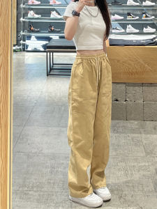 S-4XL Plus Size 20--37 loose straight casual workwear high waist pants Korean style wide leg pants