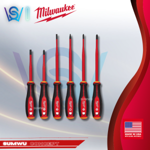 MILWAUKEE 4PC & 6PC 1000V INSULATED SCREWDRIVER SET 48-22-2204 / 48-22-2206 Electric Tool 4pcs with Pouch roll bag