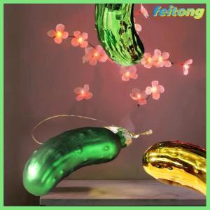 【feitong】🚕🚕【HOT SALE】 1pcs Giáng sinh cây treo trang trí thủy tinh dưa chuột Mặt dây chuyền sáng tạo dưa chuột Giáng sinh cây trang trí mặt dây chuyền