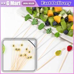 ⭐【LazTop Seller】50/100pcs Summer Cocktail Toothpick Hawaiian Flower Flamingo Buffet Bamboo Pick Cupcake Topper For Beach Wedding Luau Party Decor 306A-LZC-Flaming-Pick