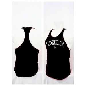 Baju Fitnes SInglet Fitnes Gym Binaraga Front Pose Stronger